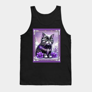 Gothic Glitter Kitten Tank Top